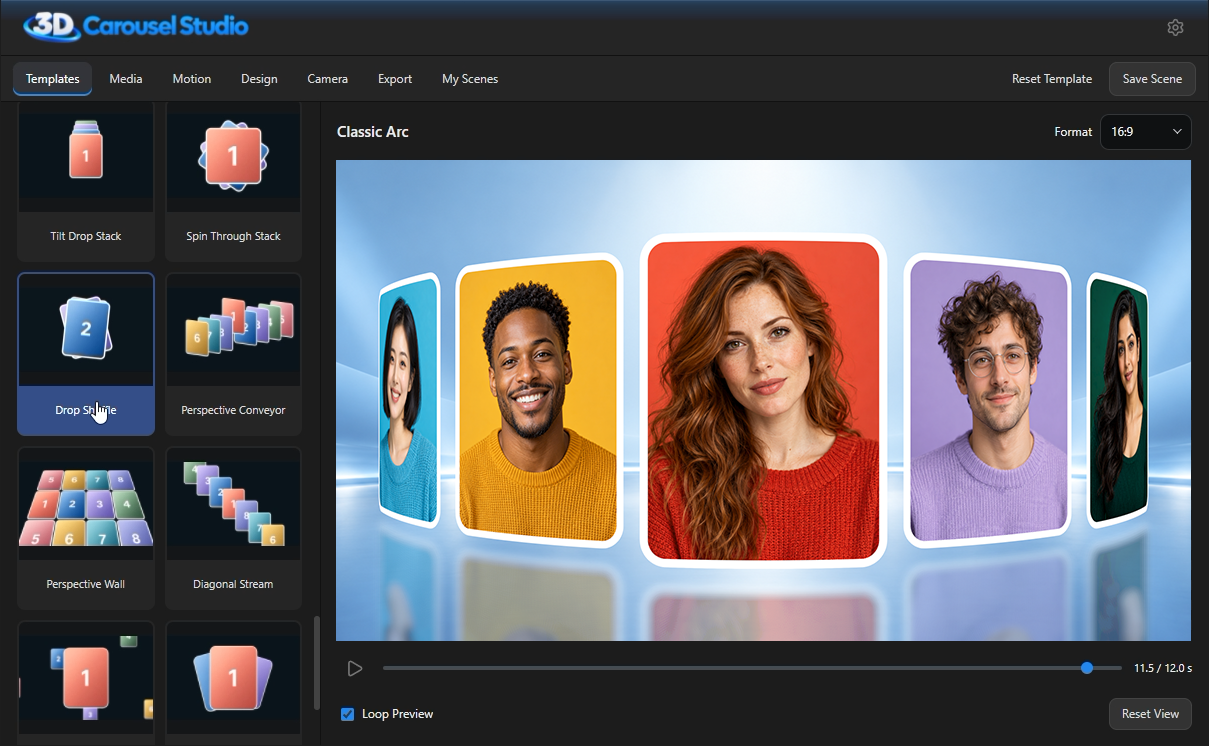 3D Carousel Studio interface
